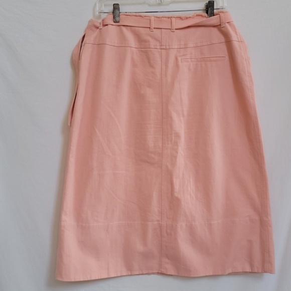 Elizabeth & James Peachy Keen Button Front Belt Midi Skirt 12 - Picture 4 of 4